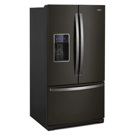 Whirlpool - 27 Cu. Ft. French Door Refrigerator with Platter Pocket - Black Stainless Steel