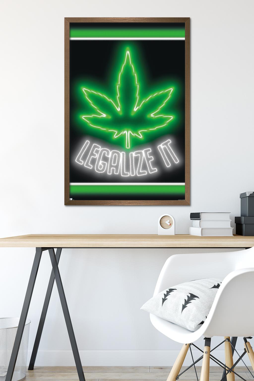 Marijuana - Legalize It Wall Poster, 22.375" x 34" Framed