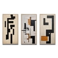 thumbnail image 2 of Designart "Abstract Monochrome Minimalism New Order I" Modern Geometric Framed Wall Art Set Of 3 - Black Abstract Frame Canvas Set For Living Room Decor, 2 of 6