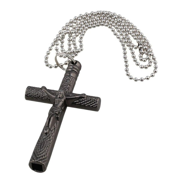 Llave de afinación para tambor con cruz de Jesús, collar, llave inglesa, piezas para instrumentos de percusión Negro