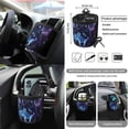 thumbnail image 5 of Jeiento Galaxy Wolf 15 PCS Car Seat Cover Full Set with Steering Wheel Cover Seat Belt Strap Cover Trash Cans Rear View Mirror Cover Cup Coaster Keychain Air Vent Storage Bag Car Decor, 5 of 7