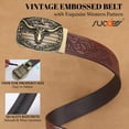 thumbnail image 6 of SUOSDEY Men's Ratchet Belt for Women Leather Cowboy Belt with Automatic Western Buckle Trim to Fit with Gift Box, 6 of 7