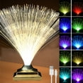thumbnail image 2 of LED Fiber Optic Lamp Color Changing Fiber Optic Light USB Rechargeable Fiber Optic Centerpiece Remote Control Night Light Table Ornament for Home Office Christmas Wedding Party Decor, 2 of 6