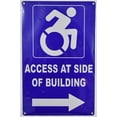 thumbnail image 1 of Access at Side of Building Right Arrow Sign (Aluminium Reflective,Rust Free, Blue 9X14)-The Pour Tous Blue LINE, 1 of 4