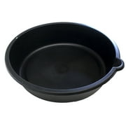 ToolUSA Black Plastic Oil Draining Pan | 14.5" (36.8 cm) Diameter | Built-in Pour Spout & Measurement Marks | Lightweight & Durable | Perfect for Home & Professional Use