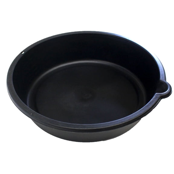 ToolUSA Black Plastic Oil Draining Pan | 14.5" (36.8 cm) Diameter | Built-in Pour Spout & Measurement Marks | Lightweight & Durable | Perfect for Home & Professional Use