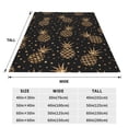 thumbnail image 3 of Honeii Gold Glitter Pineapples Print Fleece Blanket - Throw Blanket for Bed, Sofa, Couch, Camping, and Travel , Microplush Ultra Soft Warm Blanket-60"x50", 3 of 7