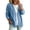 Sky Blue-1, variant on Womens Classic Button Front Breathable Stretch Denim Jacket Cardigan Coat Relaxed Fit Lightweight Casual Long Sleeve Shacket
