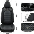 thumbnail image 3 of Florich Seat Covers Front Pair, Waterproof Faux Leather Seat Protectors, Auto Interior Cushions Fit for Most Cars SUV Trucks, Black, 3 of 7