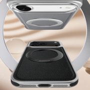 ShellTech for iPhone 15 Pro Max Leather Magnetic Case,360° Rotating Adjustable Magnetic Stand [Compatible with Magsafe] Shockproof Anti-Scratch Anti-Fingerprint Protective Slim Hard PC Cover,Orange