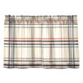 thumbnail image 7 of Yayeee Kitchen Curtains Tier Pair Light Filtering 27"x36" Rod Pocket Short Cafe Window Panel, Beige Plaid Pattern, 7 of 7