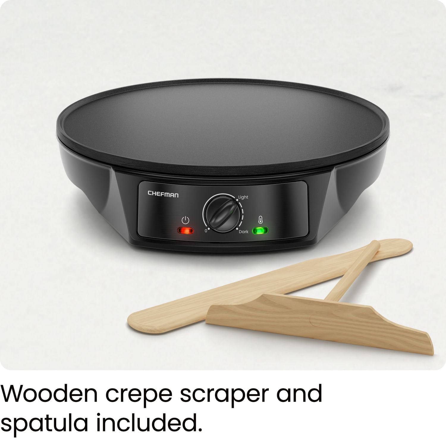 Crêpière et gril électrique Chefman, poêle à griller antiadhésive, surface de 12 po (30 cm), noir