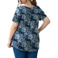 thumbnail image 5 of a.Jesdani Womens Plus Size Tunic Tops Short Sleeve Casual Floral Henley Shirts m-4x, 5 of 11