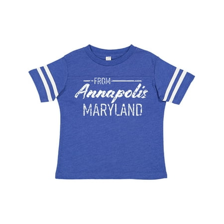

Inktastic From Annapolis Maryland in White Distressed Text Gift Toddler Boy or Toddler Girl T-Shirt