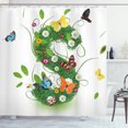 thumbnail image 1 of Ambesonne Letter S Shower Curtain, Garden Art Green Leaves S, 69"Wx75"L, Multicolor and Green, 1 of 3
