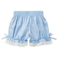 thumbnail image 3 of Alvivi Girls' Ruffle Lace Bloomer Shorts Safety Underskirt Undershorts Elastic Waist Pumpkin Pants Blue 11-12, 3 of 7