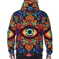 thumbnail image 7 of Pofeuu Vibrant Psychedelic Eye Print Mens Casual Hooded Collar Drawstring Hoodies Pullover Sweatshirts Casual Long Sleeve Shirts-4X-Large, 7 of 7
