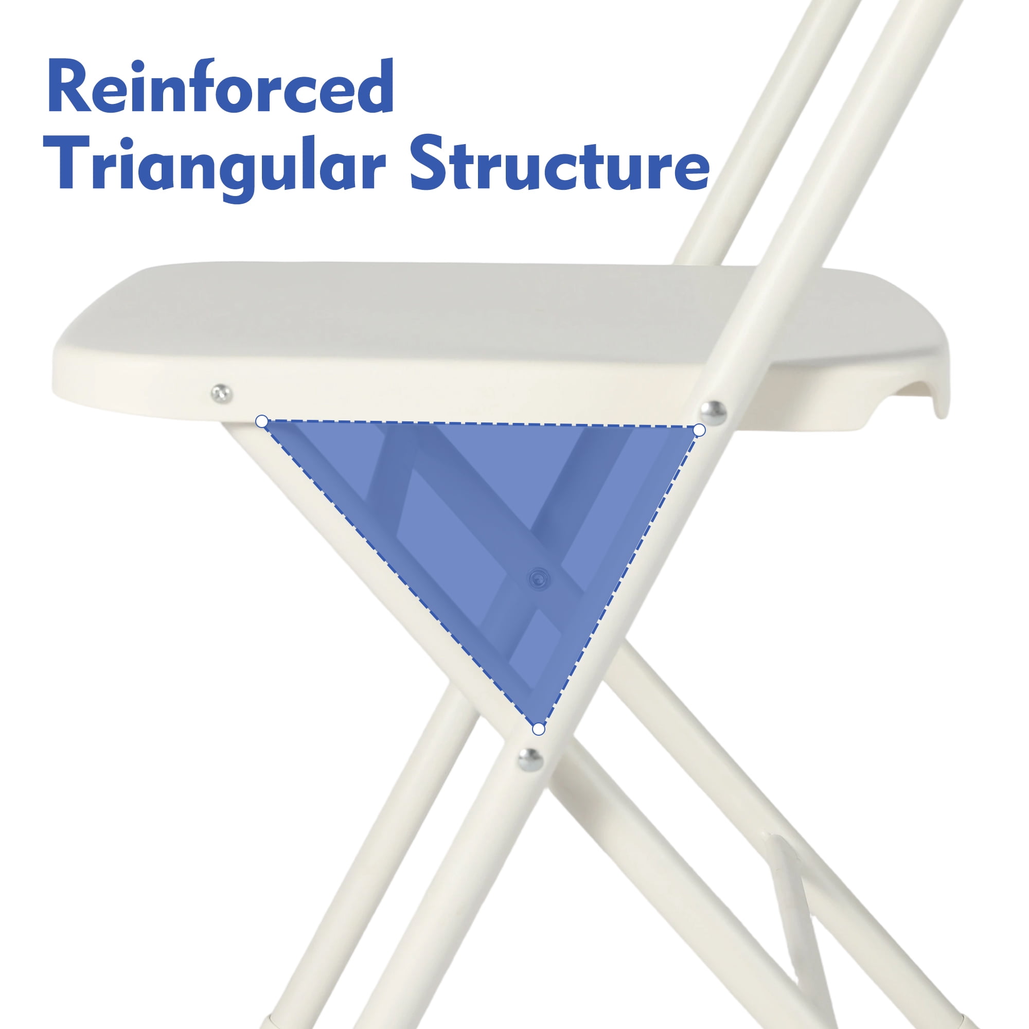 Mainstays Resin Folding Chair with Carry Handle, White