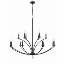 MIL-8015-BK Crystorama Lighting Mila - 15 Light Chandelier In Traditional Style-42 Inches Tall and 48 Inches Wide     -Traditional Installation