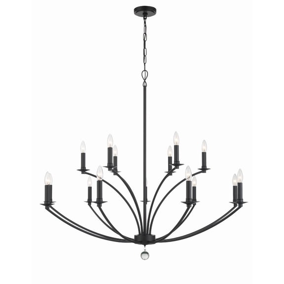 MIL-8015-BK Crystorama Lighting Mila - 15 Light Chandelier In Traditional Style-42 Inches Tall and 48 Inches Wide     -Traditional Installation