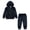 Black, variant on Cathalem Girls Velour Hoodie Zipper Sweatsuit Boys 2 Pcs Velvet Tracksuit Zip Up Hoody Tops Sweatpants Jogger Outfits Set(3-4 Years)Navy