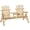 Natural Wood, variant on Outsunny Wooden Outdoor Double Bench Set with Center Table, Carbonized