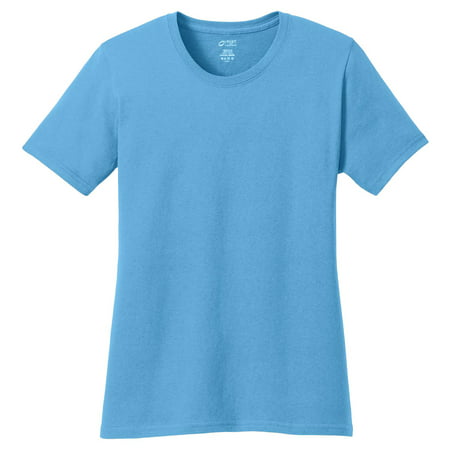 Port & Company Womens Coverseamed Neck T-Shirts (Best Company Clothing Italy)