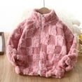thumbnail image 3 of HCNTES Boys Girls Fuzzy Winter Coats Plaid Color Block Zip Up Stand Jackets Warm Outwear Coats for 1 To 12 Years,Sizes 18-24 Months, 3 of 3