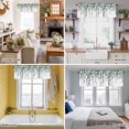 thumbnail image 5 of Sage Green Leaves Window Valance for Kitchen, Eucalyptus Leaf Rod Pocket Short Curtain for Small Windows, Light Filtering Decorative Valance, 42 x 18 Inch, 1 Panel, 5 of 9