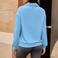 thumbnail image 5 of TKLPEHG Sweatshirt for Women Long Sleeve Crew Neck Vintage Shirts for Women Casual Half Zip Pullover Tops Loose Lapel Fall Clothes (Blue,XL), 5 of 8