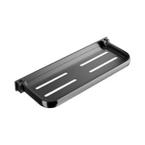 LACKUST Foldable Bathroom Shelf No Drill - Adhesive Aluminum Over Sink Organizer with Drainage, Gray Small Bathroom Storage Shelf