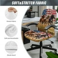 thumbnail image 3 of Xoenoiee American Flag Horse Print Office Chair Cover with Armrest Covers, 3 Pieces Stretch Computer Chairs Covers, Retractable Gaming Chair Cover Protective, L, 3 of 6