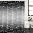 thumbnail image 2 of Black Gray Ombre Bathroom Shower Curtains with 12 Hooks Polyester Waterproof Shower Curtain for Stalls and Bathtubs Modern Abstract Striped Polka Dots Decorative Bathroom Privacy Curtain 60x72 Inches, 2 of 9