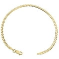 thumbnail image 3 of Genuine 14K Yellow Gold 3mm Solid Plain Curb Cuban Link Bracelet 9 Inches, 3 of 5