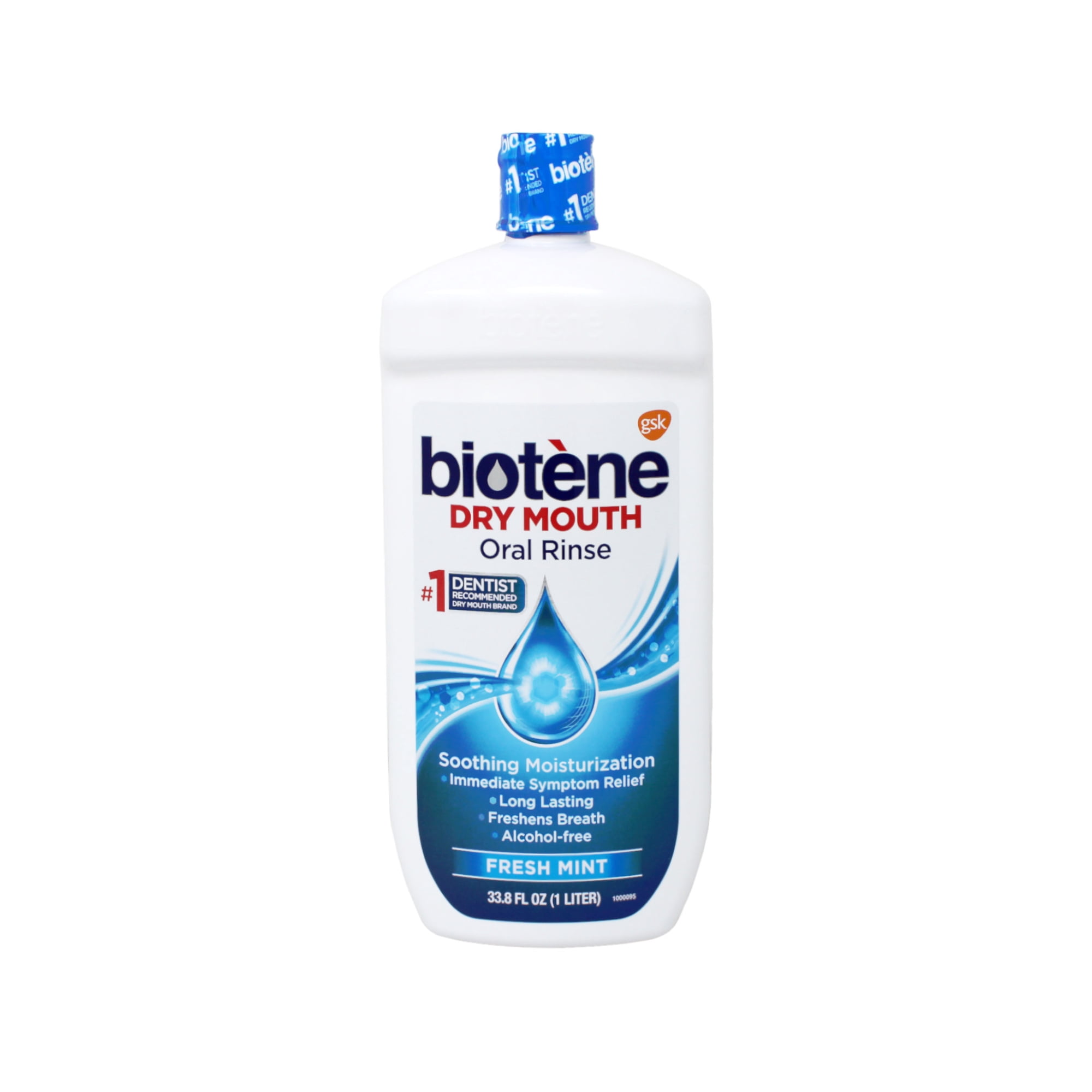 Biotene Fresh Mint Moisturizing Oral Rinse Mouthwash, Alcohol-Free, for Dry Mouth, 33.8 ounce