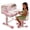 Pink #5, variant on Floseru Children Learning Desk and Chai Set, Children Study Desk with Chair,Kids Widened Desktop Cartoon Pattern Pink Desk Chair, Suitable for Reading, Learning, Writing, Painting, Etc