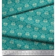 thumbnail image 2 of Soimoi Green Poly Georgette Fabric Filigree Damask Printed Fabric 1 Yard 52 Inch Wide, 2 of 3