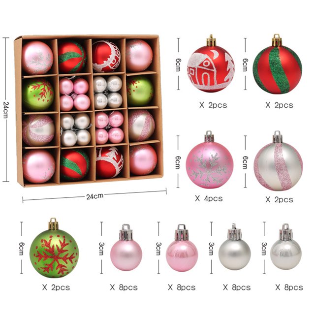 Bola de ambiente navideño respetuosa con el medio ambiente para regalo de año nuevo (tricolor) JShteea Libre de BPA