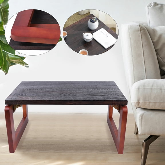 Foldable Folding Snack Table Wooden Desk Portable Dining Laptop Coffee Tea Table