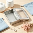 thumbnail image 3 of OCCOA Rectangular Tin Storage Box with Clear Window Lid 3.46x2.36x0.71in, Portable Metal Organizer for Jewelry Press-On Nails, Multi-Purpose Storage Case, B, 3 of 5