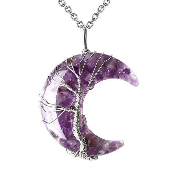 Collar regalo piedra preciosa colgante collar s cristal Amatista jinwen Collar Piedra Luna