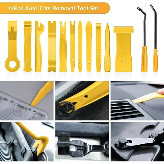 Nylon Trim Removal Tool Set for Bumper Fastener Rivet Clips Car Door Clip Panel Audio Video Dashboard Dismantle Trim Pry Tool Vehicle Trim Removal Tool Kit