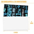 thumbnail image 2 of 11th Birthday Invitation Card for Boys Girls, Neon 11 Year Old Birthday Party Invites, 30 Cards & 30 Envelopes, 4x6 Inches, Double-Sided, 2 of 7