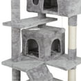 thumbnail image 4 of HomGarden 53'' Cat Tree Cat Tower Condo W/Scratching Posts & Plush Perch, Multi-Level Kitten Play House Light Gray, 4 of 10