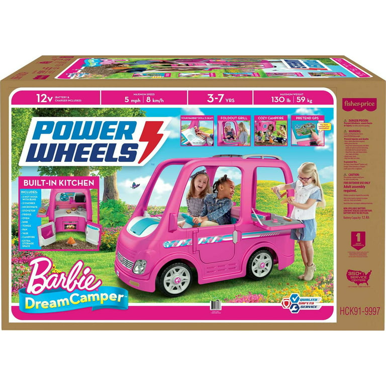 Power Wheels Barbie Camper Ride-On with Music Sounds & 14 Accessories, - Walmart.com