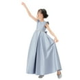thumbnail image 3 of Ekidsbridal Satin V-Back Flower Girl Dresses with Rhinestone Wedding Toddler Gown for Junior Pageants 326 10, 3 of 6