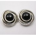 thumbnail image 2 of SilverStarJewel 925 Silver Onyx Unusual Spiral Knot Studs Earrings 0.4", 2 of 3