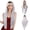 White, variant on 30-Inch Gradient Pink Long Straight Wig with Bangs - Bold Fashion Statement for All Occasions