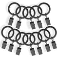 thumbnail image 3 of Clip Rings, Fits Rods 3/4-in. Diameter, Curtain & Drapery Hardware, Essential Black - Pack of 12, 3 of 5