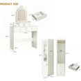 thumbnail image 2 of JanflyHome Vanity Desk Armoire Set, Vanity Table with Mirror Lights, Makeup Table French Country Dressing Table for Bedroom, White, 2 of 8